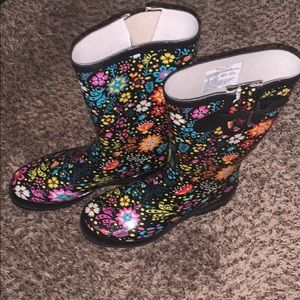 Colorful rain boots